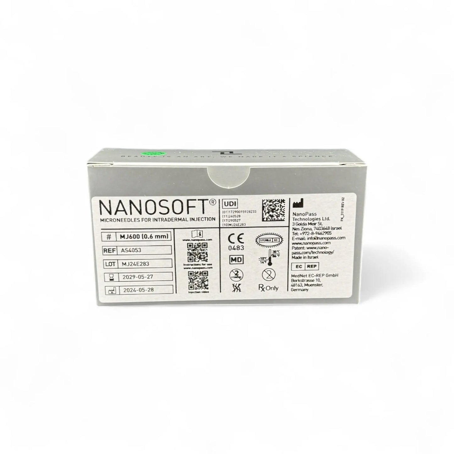 Fillmed Nanosoft Microneedles 0,6mm Fillmed