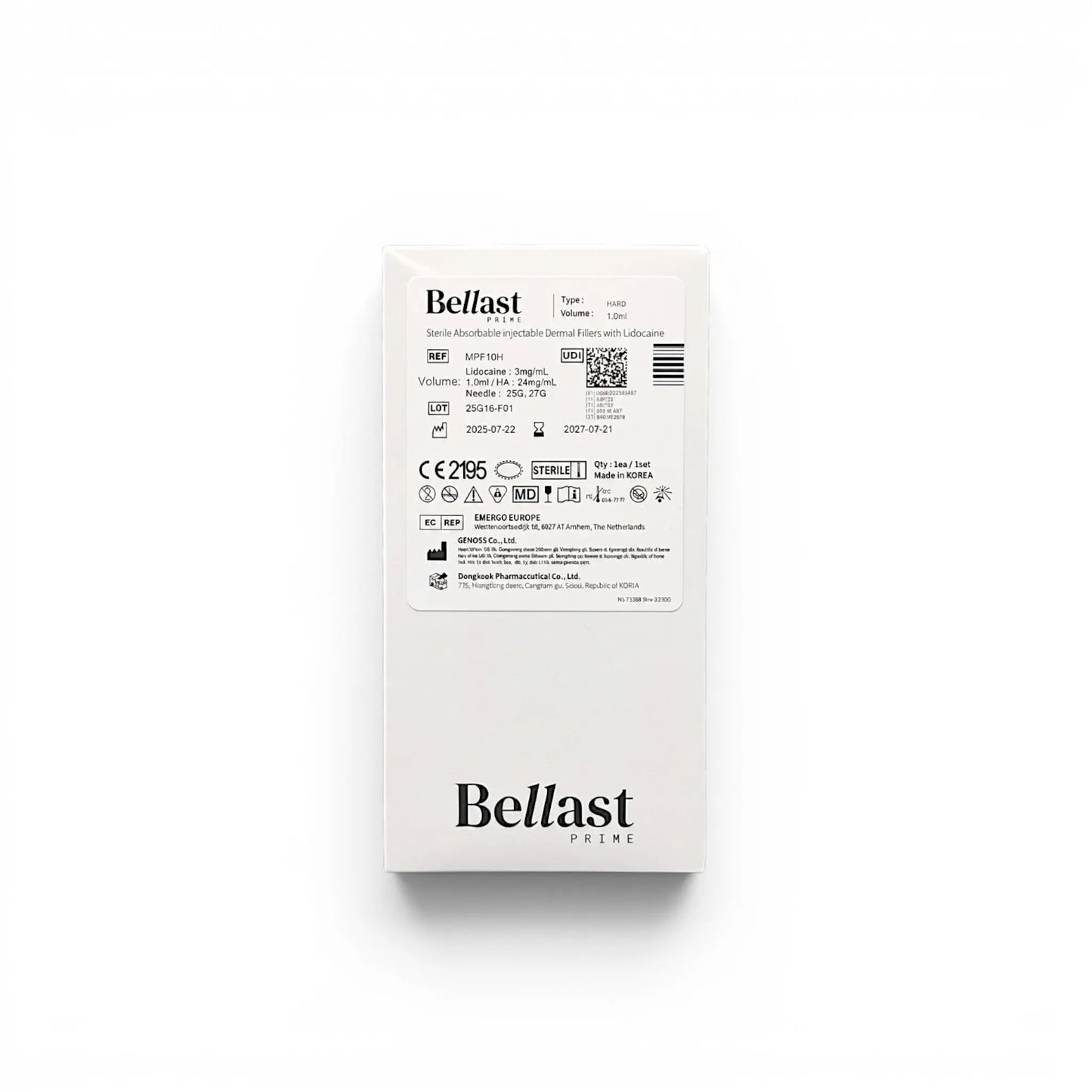 Bellast Prime Hard Lidocaine 1 x 1 ml 