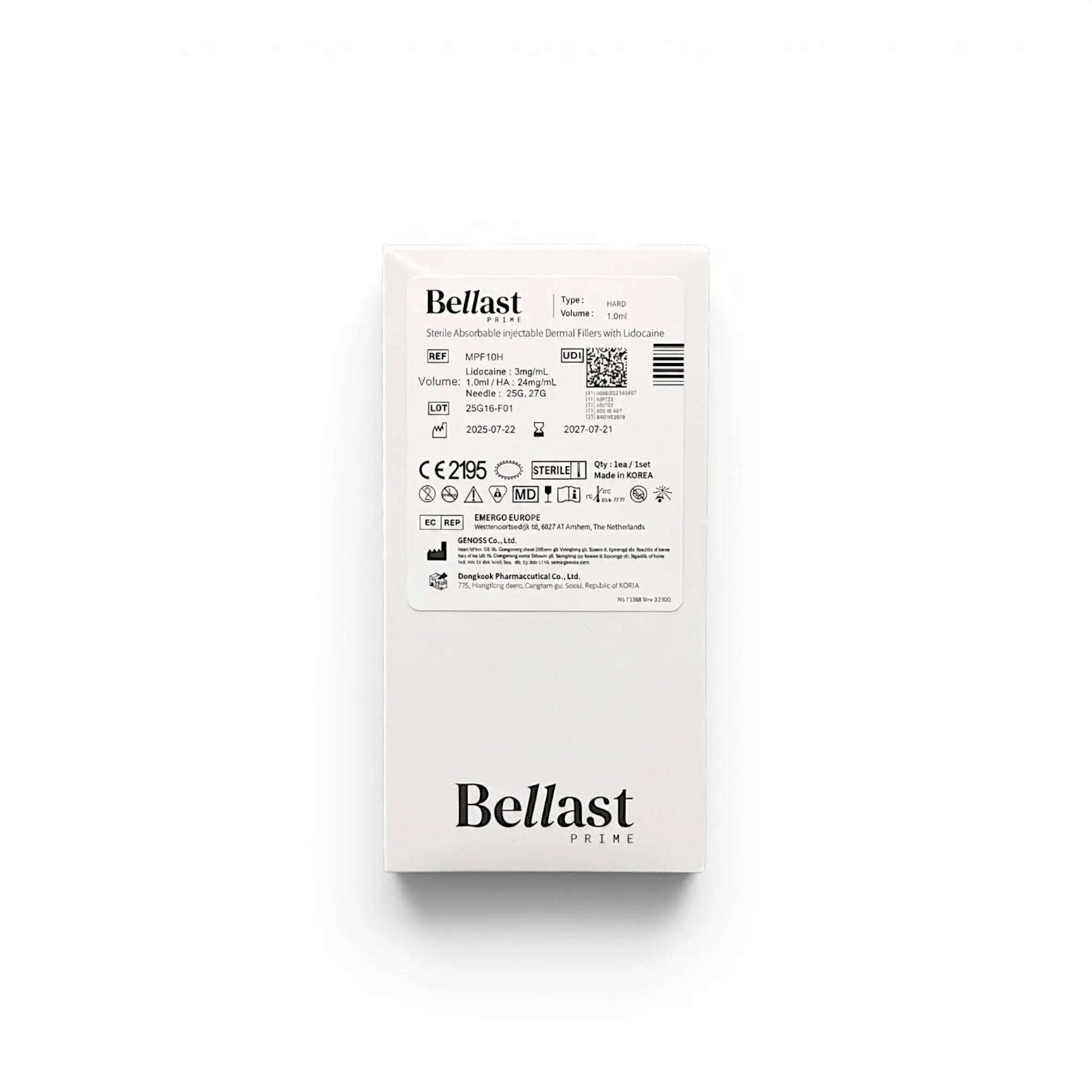 Bellast Prime Hard Lidocaine 1 x 1 ml 