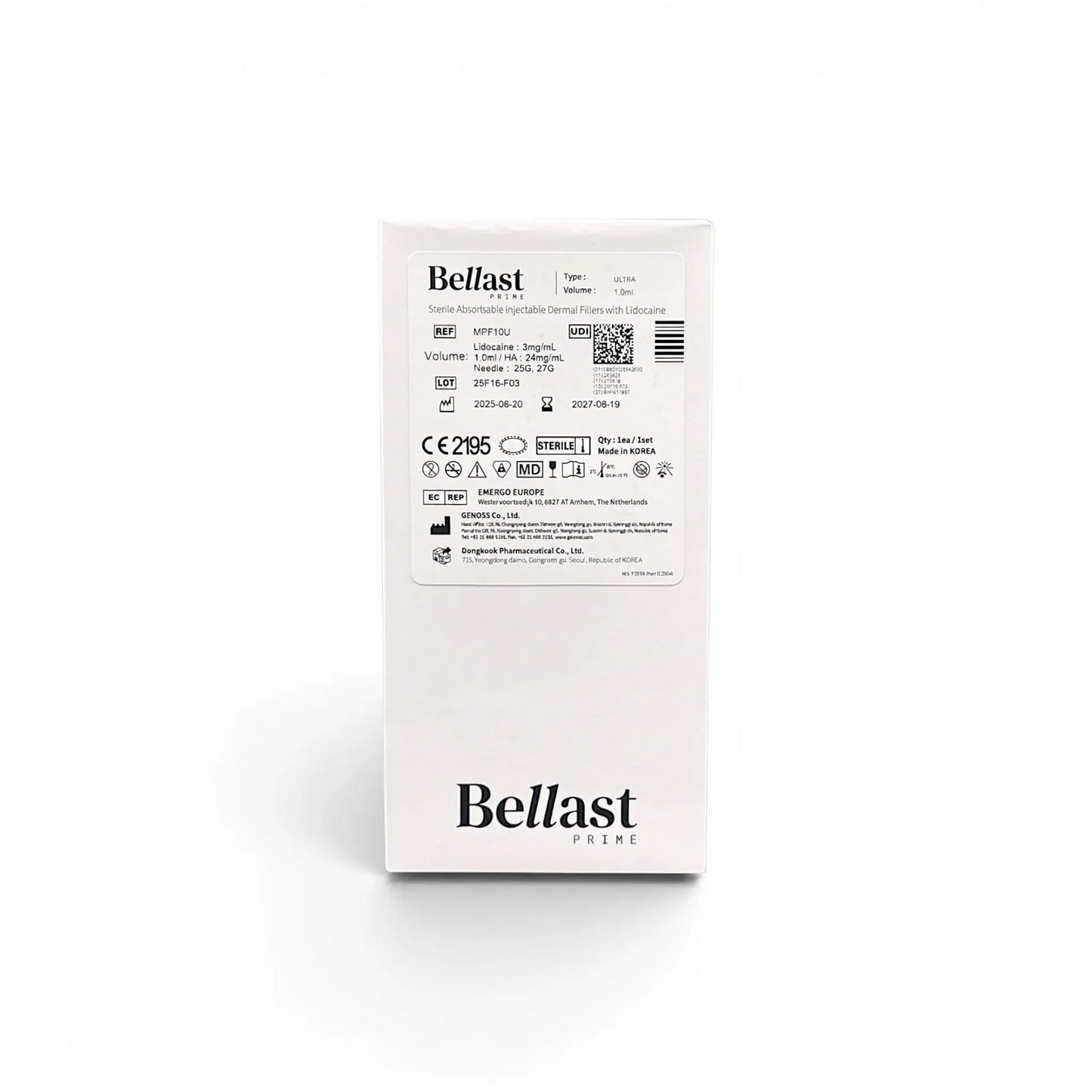 Bellast Prime Ultra Lidocaine 1 x 1 ml 