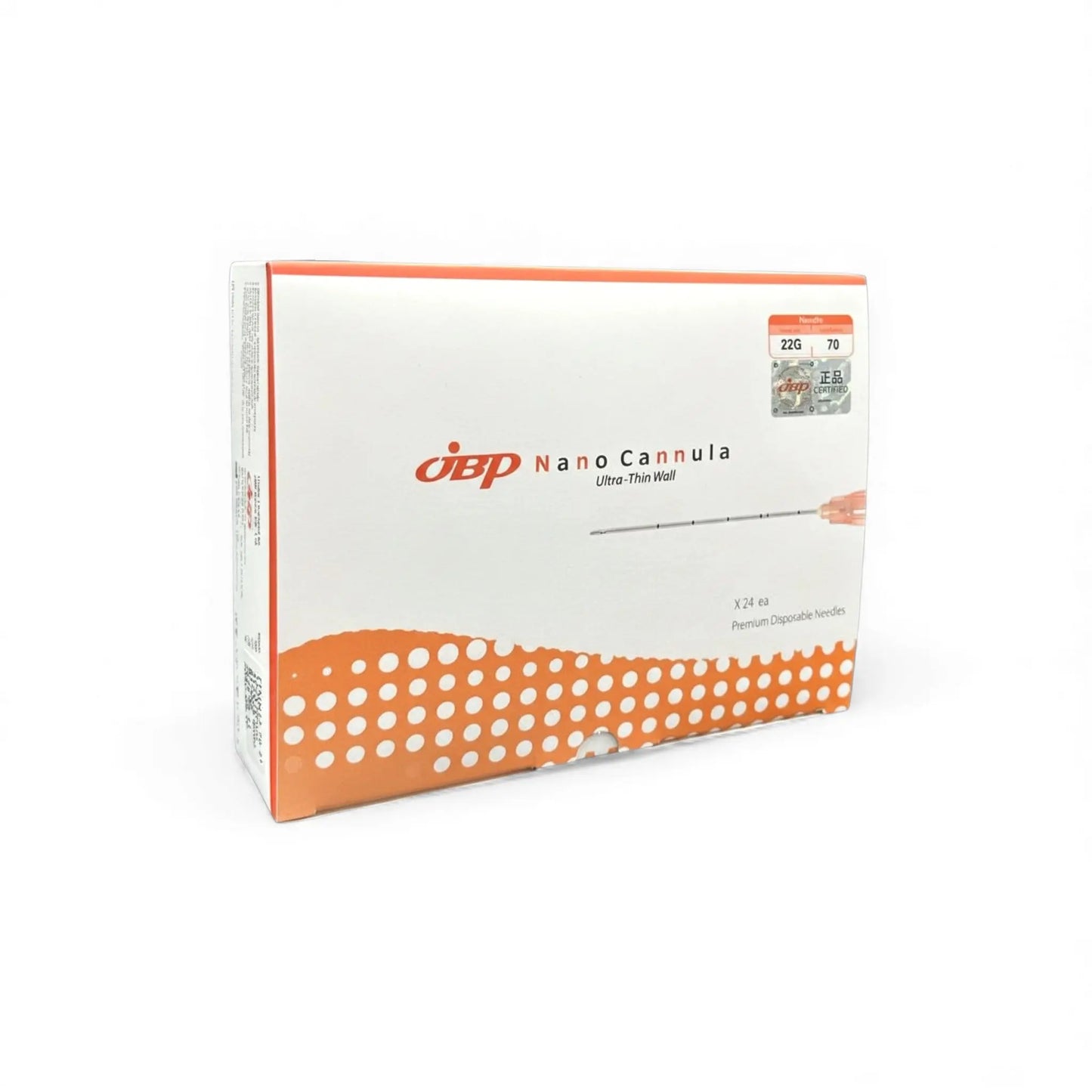 JBP Nano Cannula 22G x 70mm 